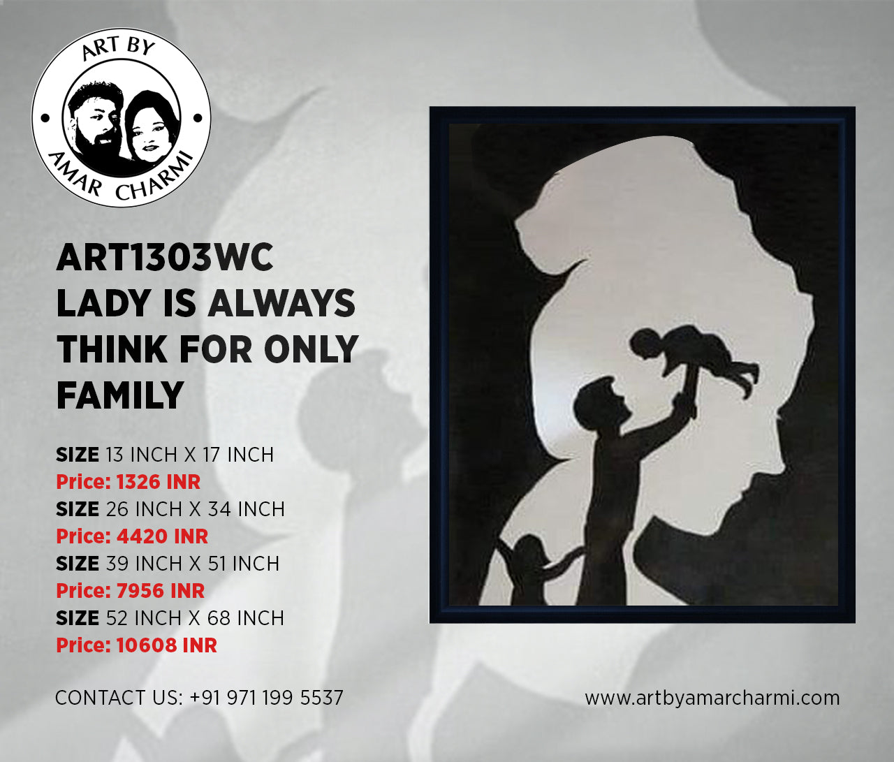 ART1303WC  LADY IS ALWAYS THINK FOR ONLY  FAMILY