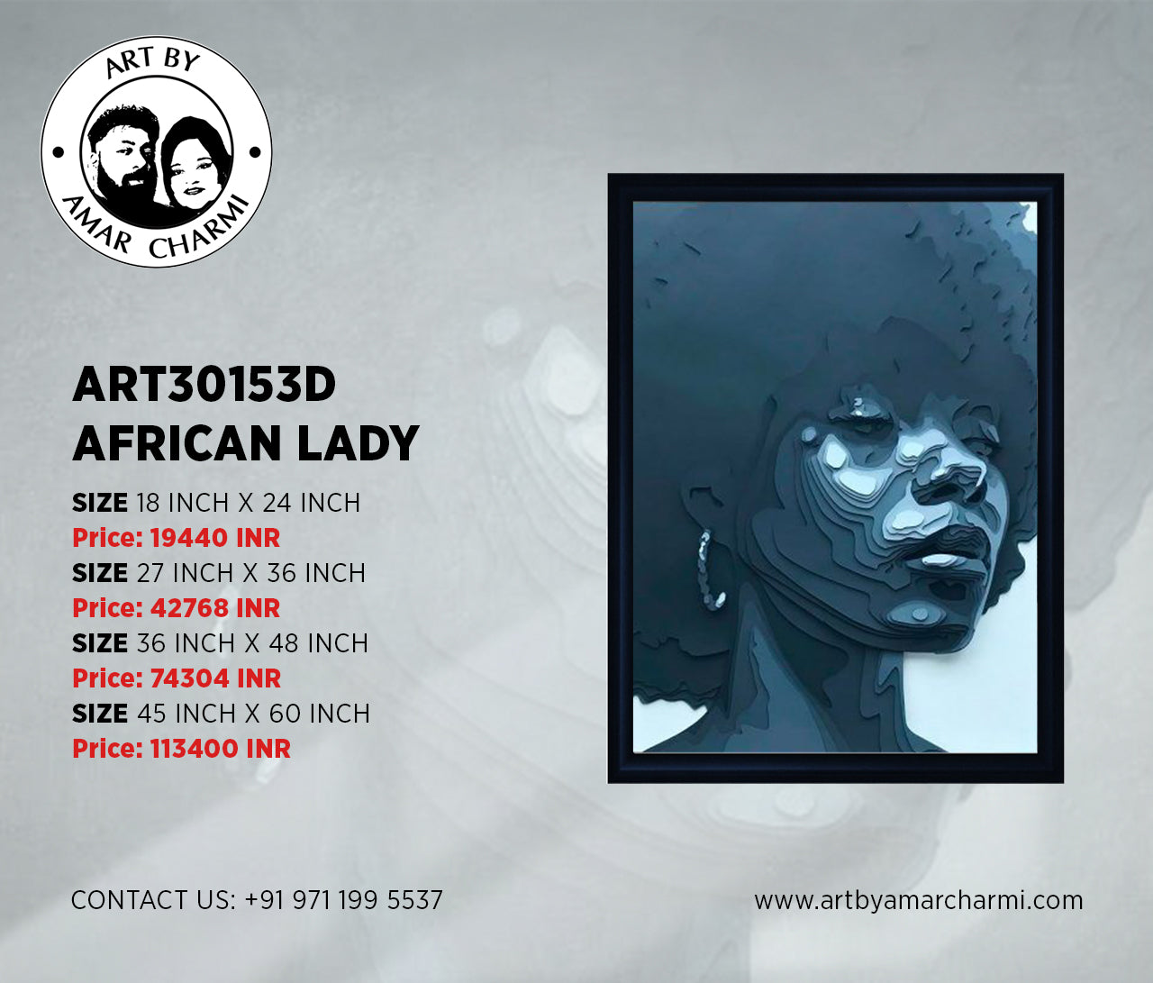 ART30153D AFRICAN LADY