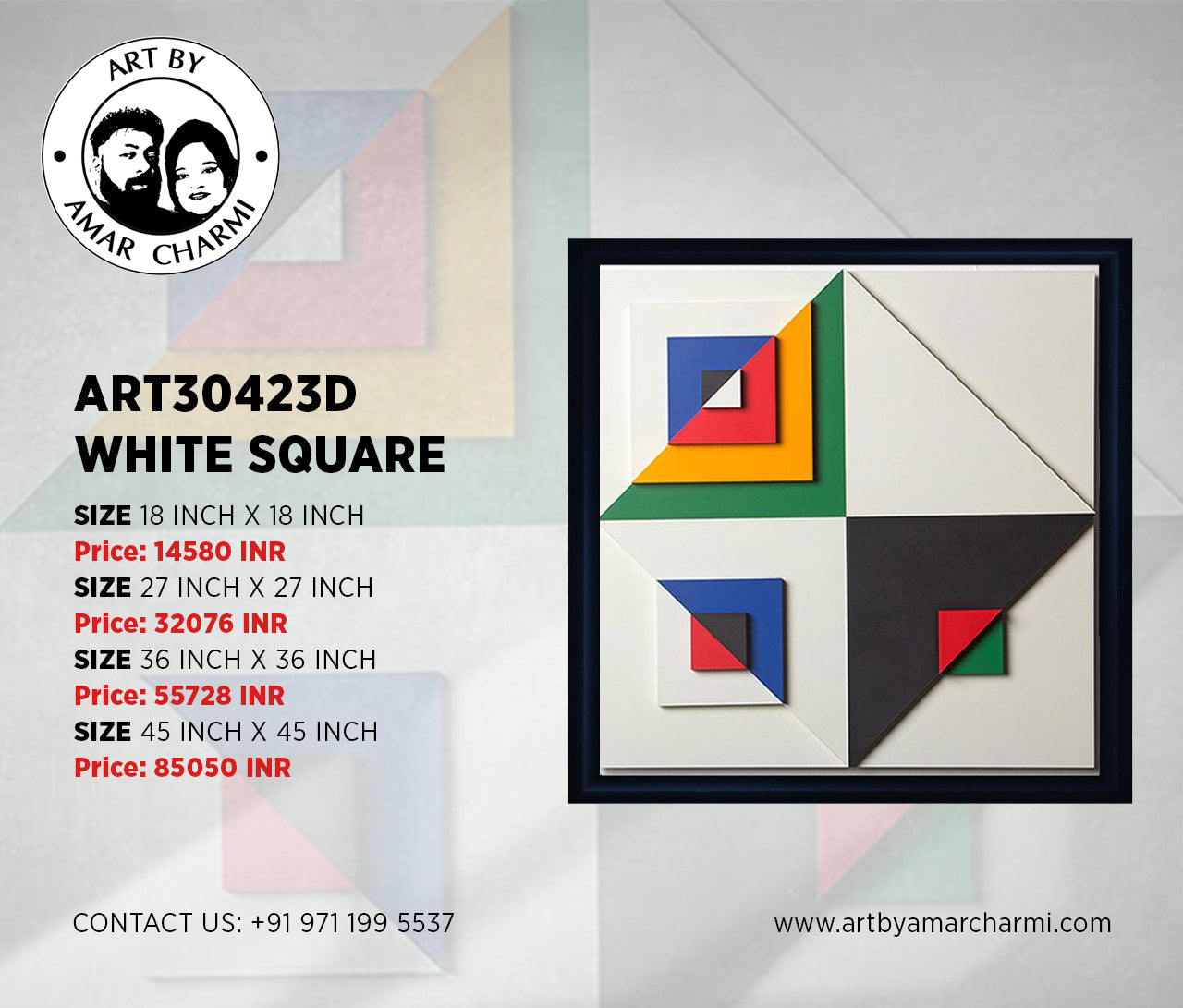 ART30423D WHITE SQUARE