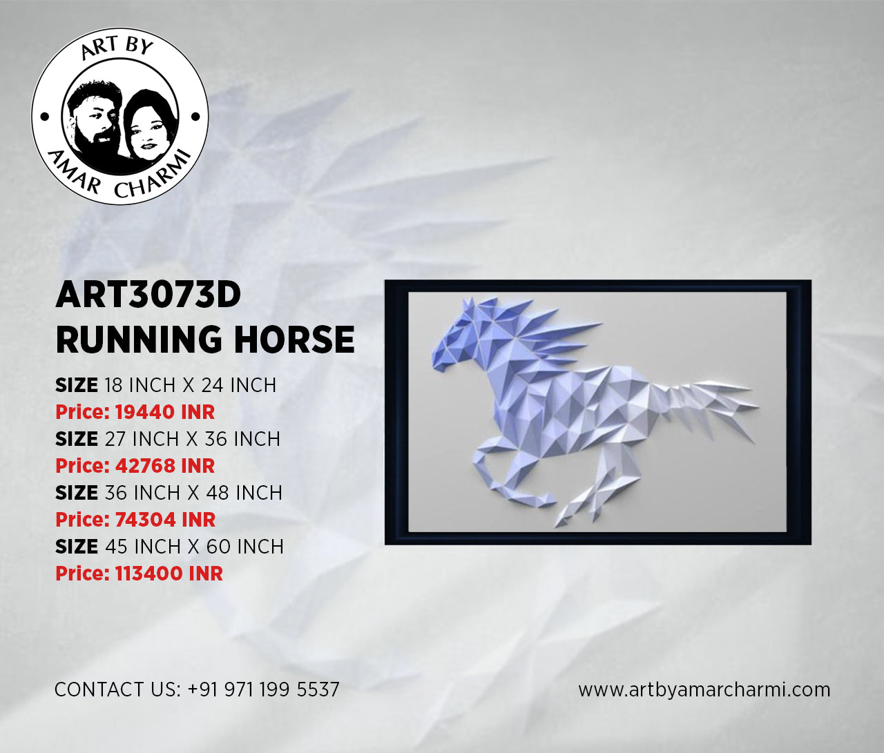ART3073D RUNNING HORSE